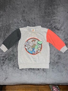 Toy Story Kids Sweatshirt - Grey with Red & Charcoal Sleeves